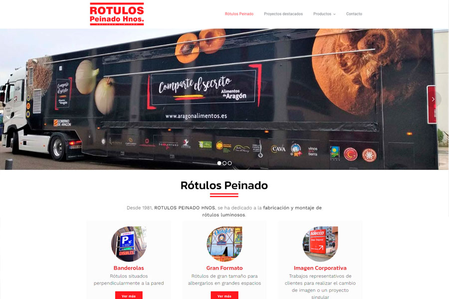 Nuevo proyecto. Website de Rótulos Peinado