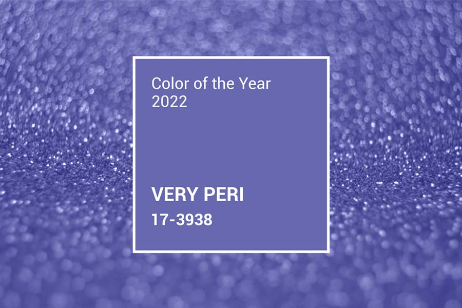 Tendencias de diseño. Very Peri color del año 2022.